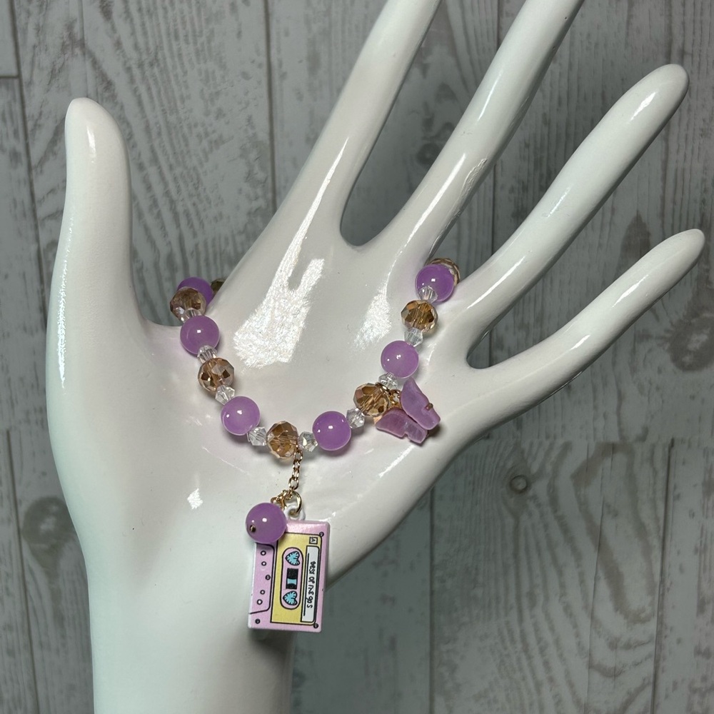 Beautiful Gold Beaded Charm Bracelet